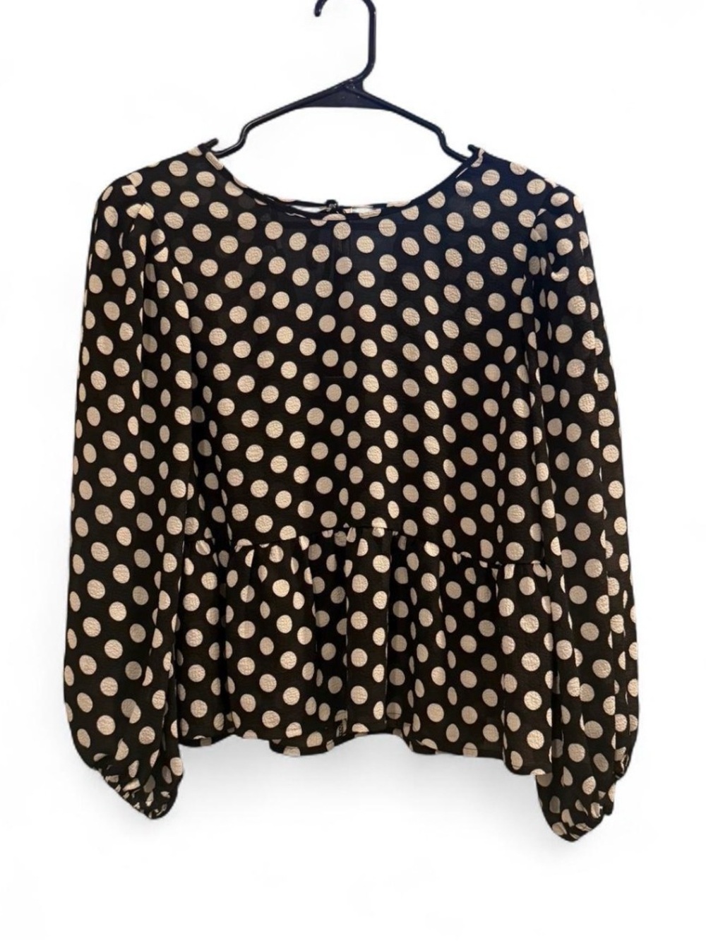 Polka Dot Peplum Blouse